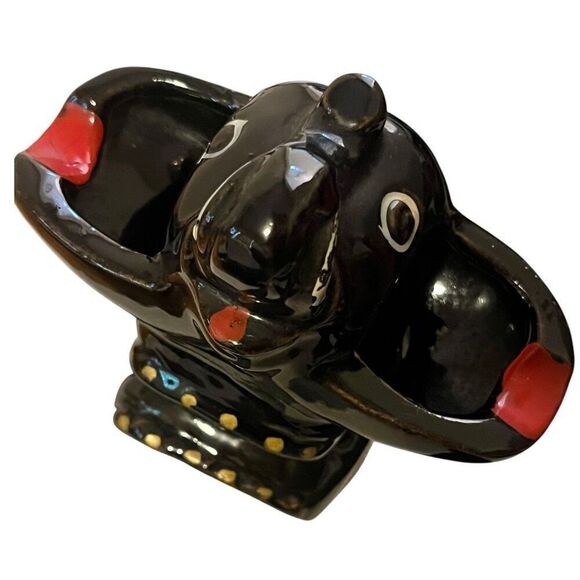 Vintage Black Elephant Ash Tray Made In Japan - Picture 1 of 7